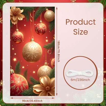 Bannière de Noël Ornements rouges Décoration de vacances Motif de flocon de neige Festivités d'hiver pour la décoration de la maison Célébration de vacances I
