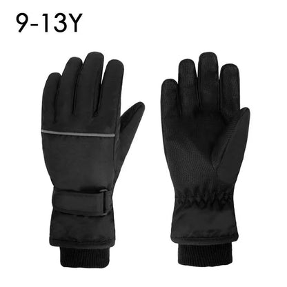 Gants de Ski imperméables pour enfants et adultes, épais, pour Snowboard, doublure polaire d'extérieur, gants d'hiver pour la famille, pour garçons et filles