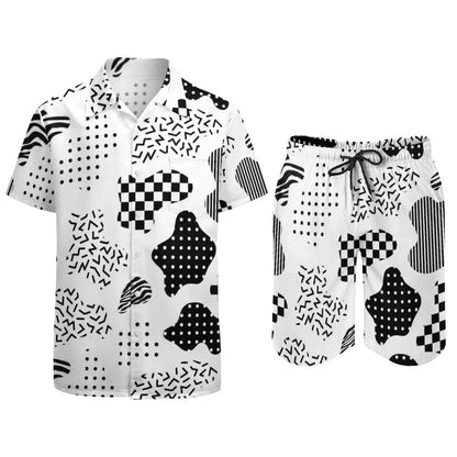 Ensemble champignon magique psychédélique pour hommes, chemise décontractée imprimée en 3D, short de plage surdimensionné, ensemble 2 pièces, costumes hawaïens pour vacances