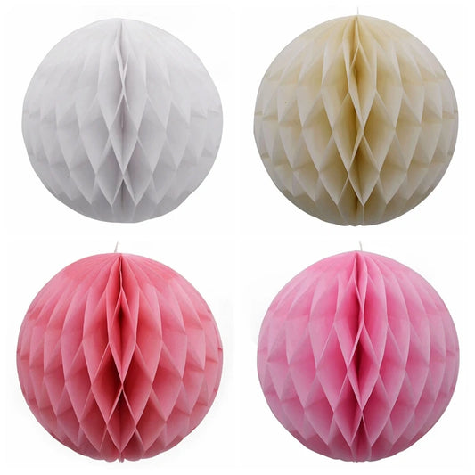 Boule décorative en papier nid d'abeille, 5 pièces/lot, 10/15cm, fleur Pastel, décoration de fête d'anniversaire pour mariage, enfant, fournitures de réception-cadeau pour bébé 8Z
