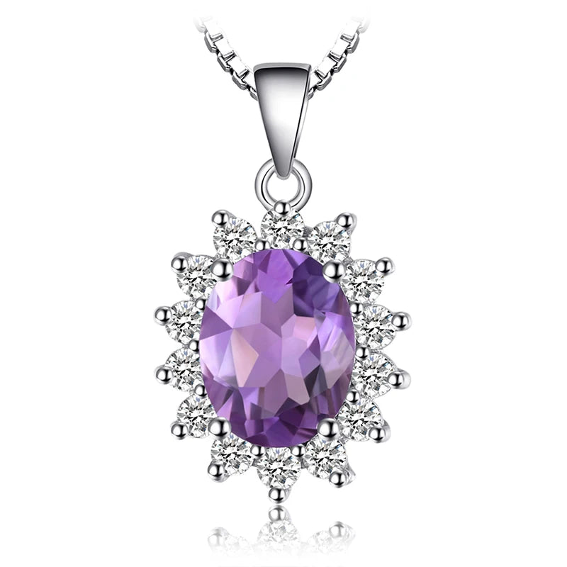 JewelryPalace – collier avec pendentif , en argent Sterling 925, création d'un saphir bleu, rubis, imitation émeraude, sans chaîne