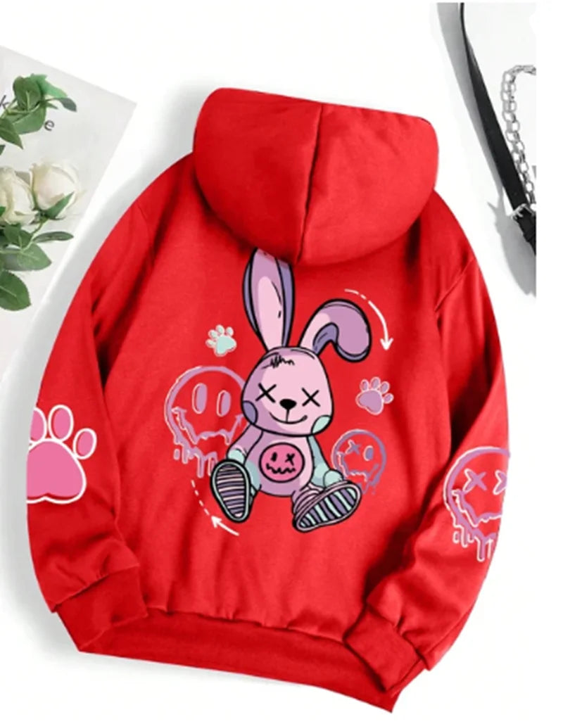 Sweats à capuche surdimensionnés College pour femmes, Hip Hop, Streetwear décontracté, Sweat à capuche Smile, Nouveau, PVD, Automne, Hiver
