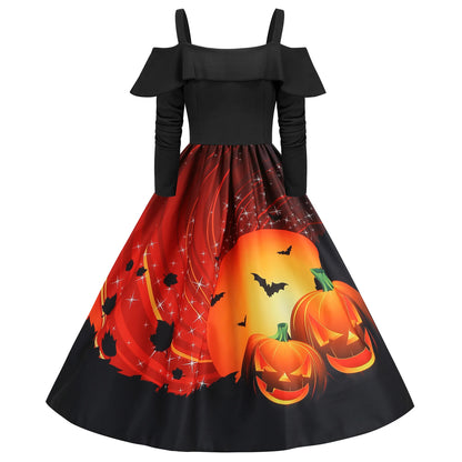 Costumes de cosplay effrayants médiévaux pour femmes, robe de soirée, visage fantôme, crâne sexy, Halloween, carnaval