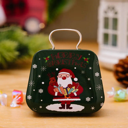 Boîte de rangement en métal pour décoration de Noël, forme de sac à main, 18 pots, étui à bijoux, cadeau pour enfants, boîtes de rangement, fête de Noël ouvertement, 2024