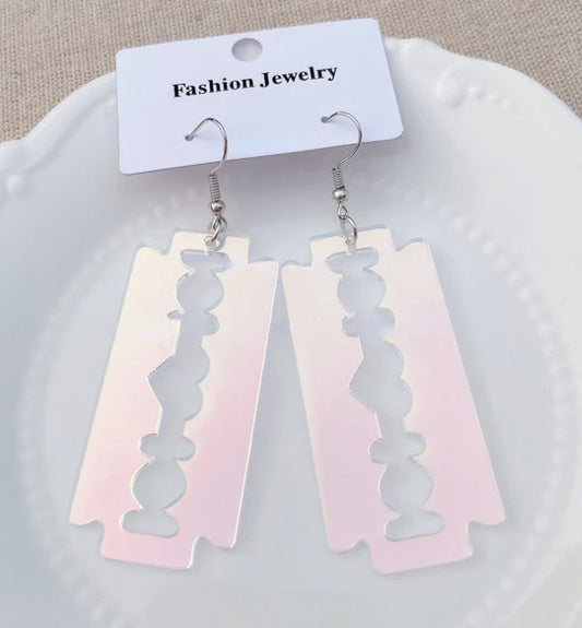Boucles d'oreilles en acrylique JeTassel pour femmes, flammes européennes, gouttes, coeur, crâne, lame de chat, bijoux punk, gels de poisson, étoile