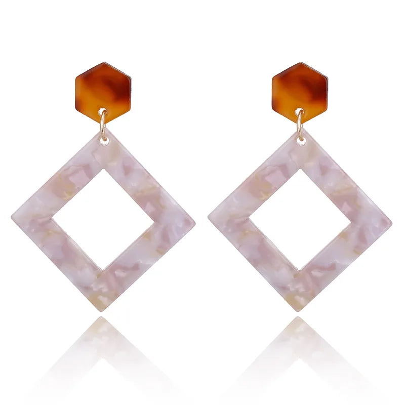 Boucles d'Oreilles promenales en Forme de Losange pour Femme, Bijou en Acrylique,