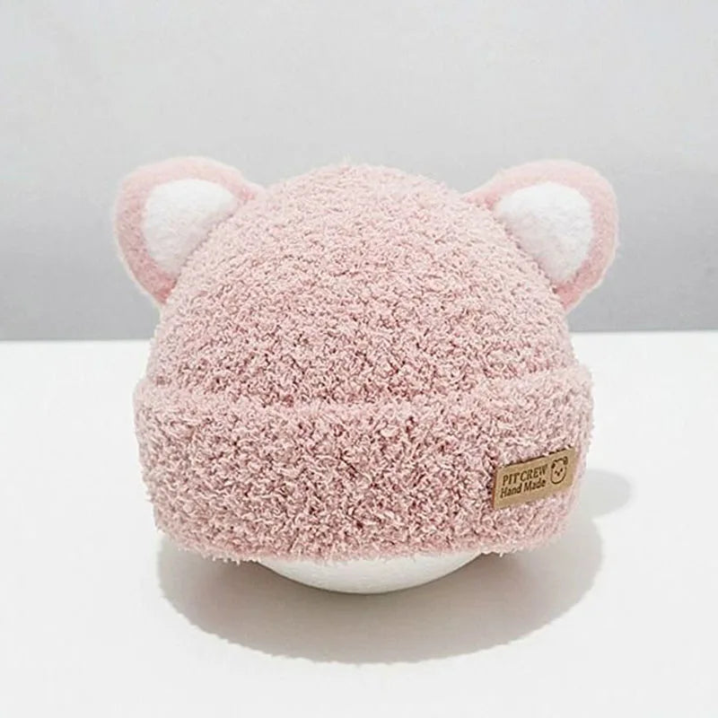 Bonnets de protection des oreilles pour bébés garçons et filles, chapeaux pour tout-petits, bonnet chaud pour bébé, chapeaux en laine douce pour enfants, mignons, hiver