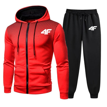 Survêtements pour hommes imprimé décontracté point rond veste à glissière + pantalon de survêtement de jogging 2 pièces ensemble quotidien sweat à capuche vêtements offres spéciales