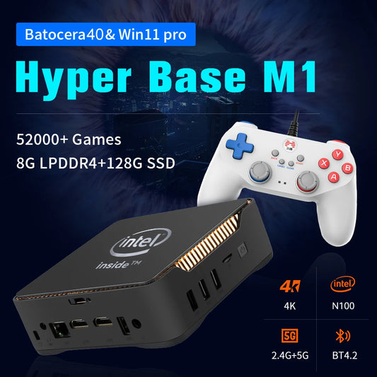 Console de jeu vidéo rétro WIN 11 Pro, Batocera OS N100, MINI PC Box, disque dur 2 To, 52000 + jeux, 80 + émulateurs pour PS3, PS2, PS1, WII