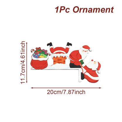 Cadre de porte en bois bonhomme en pain d'épice de noël, décoration de joyeux noël pour la maison, ornement de noël 2025, nouvel an 2026