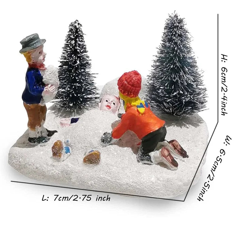 Ensemble d'accessoires de Village de noël, Figurine de jeu pour enfants, décoration de scène de construction à collectionner, cheminée de maison, décor de vacances