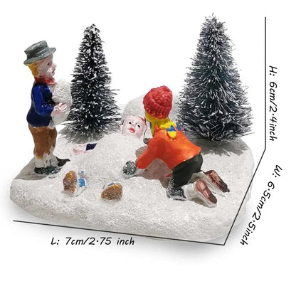 Ensemble d'accessoires de Village de noël, Figurine de jeu pour enfants, décoration de scène de construction à collectionner, cheminée de maison, décor de vacances