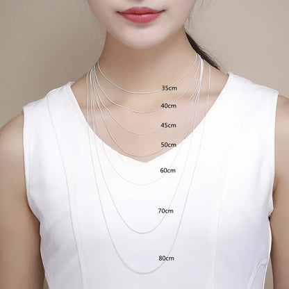 Colliers fins en argent regardé pur 925 pour femmes et filles, bordure latérale JoChoker, bijoux de la présidence, 35-80cm, 1mm