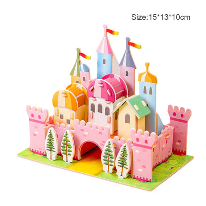 Modèle de Construction de château de dessin animé, carte en papier 3D, Puzzle, jouets pour enfants, jouets éducatifs d'intérêt faits à la main