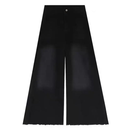 Automne printemps jambe large jean femmes Denim pantalon Vintage pantalon droit mode femme noir jean décontracté pantalon à jambes larges