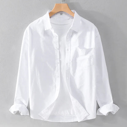 Ox Cloth irt hommes décontracté Long Sve couleur Pure été Busin décontracté polyvalent coupe ample jeunesse tendance anti-déversement