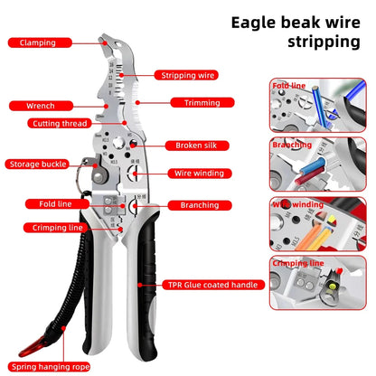 Pince à sertir multifonctionnelle, coupe-câble, dénudeur de fil électrique automatique réglable, outil manuel de Terminal de dénudage