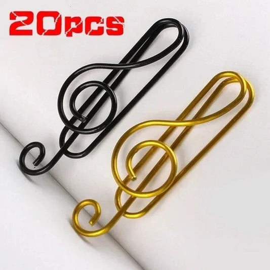 20 pièces pinces à papier de musique créative Notes de musique pinces de support de trombone signet bureau école papeterie étudiants cadeau