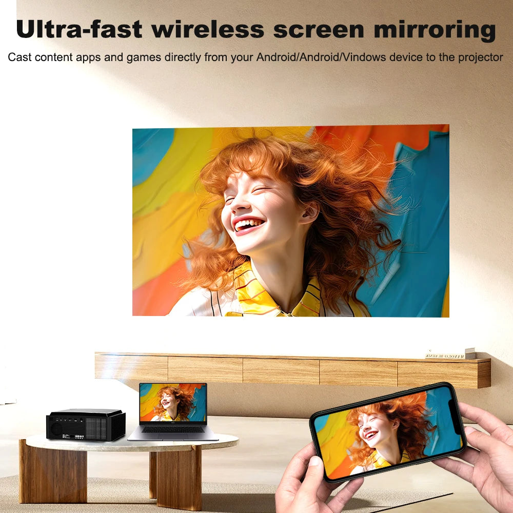 DESS projecteur Full HD 4K 1080P 2500NASI double bande Wifi 6 BT5.2 projecteur Portable bureau maison Android cinéma projecteur intelligent 3D