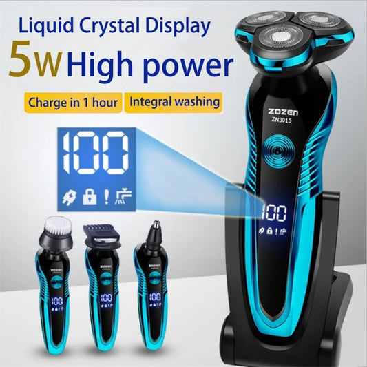ZOZEN rasoir électrique rasoir électrique Rechargeable tondeuse à cheveux coupe Machine à raser pour hommes tondeuse à barbe humide-sec double usage