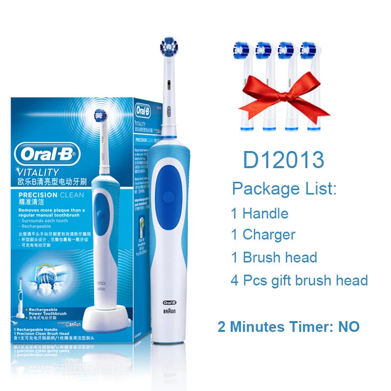 Oral B brosse à dents électrique Rotation nettoyage Oral 3D dent blanche adulte vitalité brosse à dents charge inductive + tête de brosse cadeau