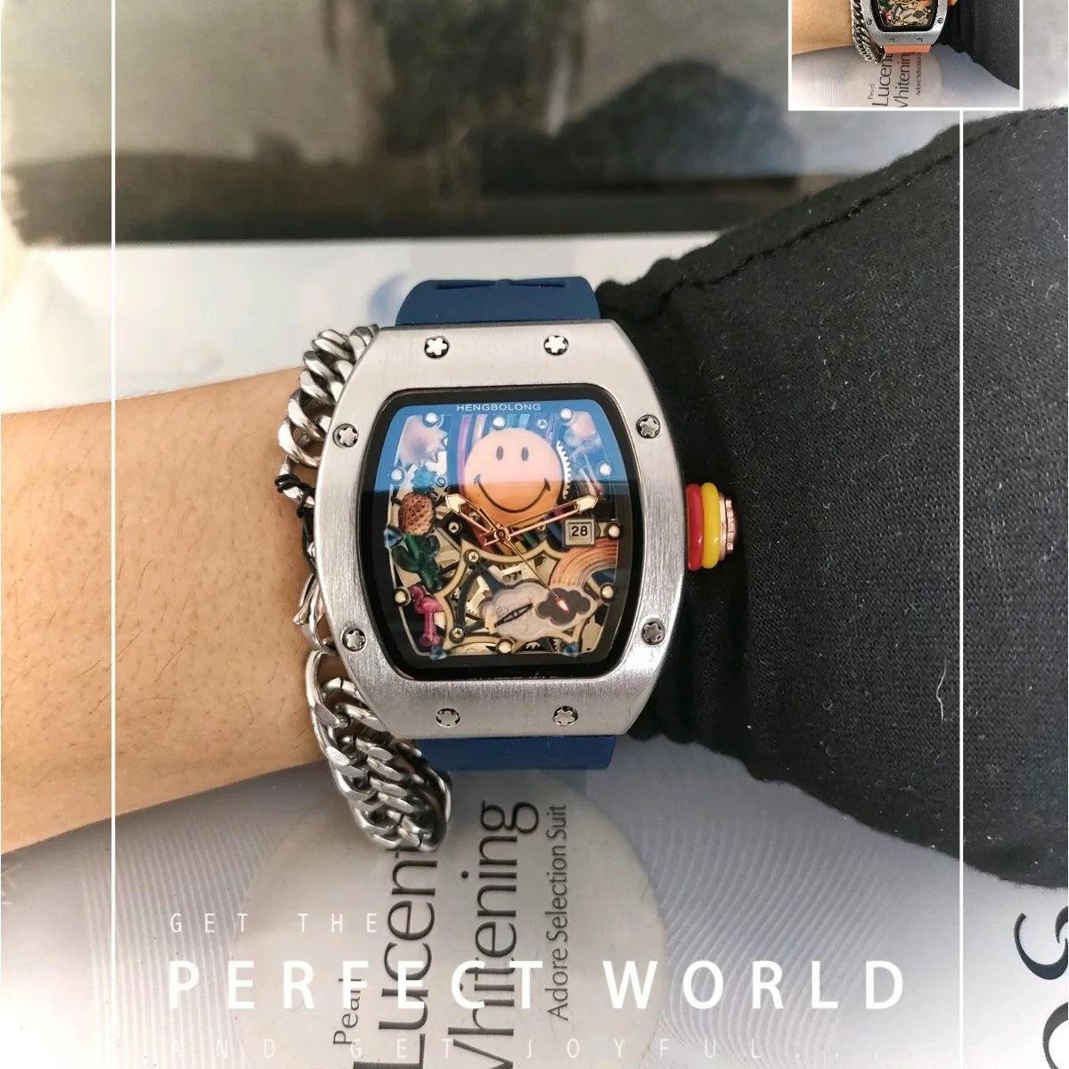 Nouvelle mode d'affaires en Relief tridimensionnel lumineux Cool Quartz hommes montres personnalité montre de luxe horloge AAA hommes montre