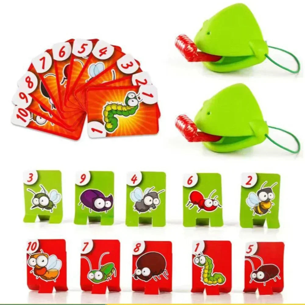 Masque de lézard grenouille, cartes à lécher la langue, jeux de société pour enfants, jouets de fête en famille, anti-stress, jeu de Puzzle de bureau amusant