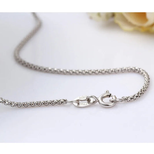 1.5mm largeur 35 cm-80 cm 925 Sterling Argent Popcorn Chaîne Colliers Femmes Bijoux Filles Collier kolye 14 "-32" Italie collares mujer