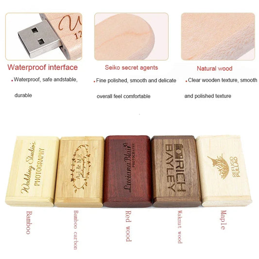 clé USB JASTER en bois graver