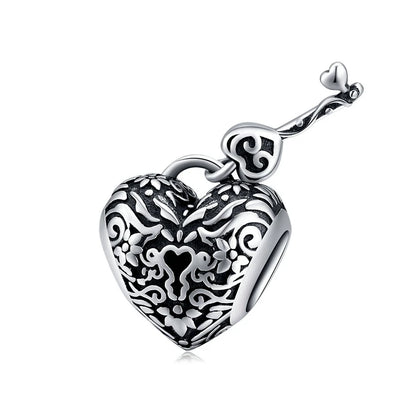 BISAER 925 en argent Sterling coeur série breloque perle coloré Zircon pendentif ajustement famille fête des mères anniversaire Bracelet bijoux à bricoler soi-même