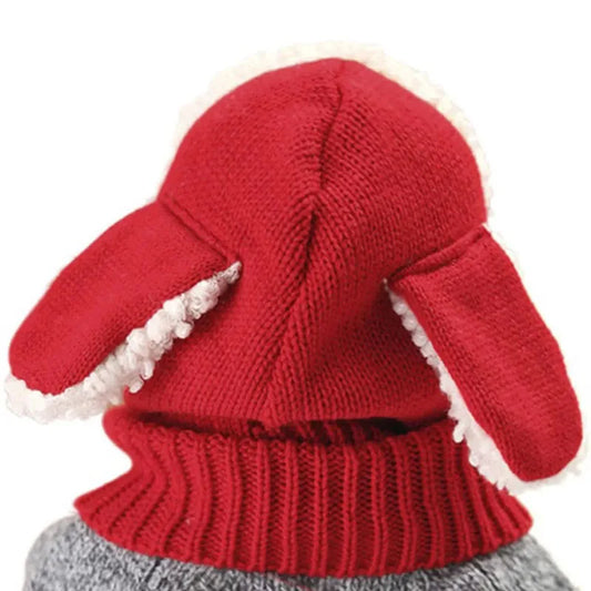 Chapeau écharpe en laine pour enfants coréens, chiot mignon d'hiver, chapeaux chauds pour bébés garçons et filles avec châle pour enfants de 6 à 36 mois