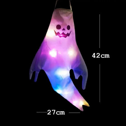 Fantôme Effrayant avec Lumière LED pour Halloween, Accessoire de Décoration d'Niket d'Extérieur, Pendentif d'Arbre, Ornement de ix, Fournitures de Bricolage