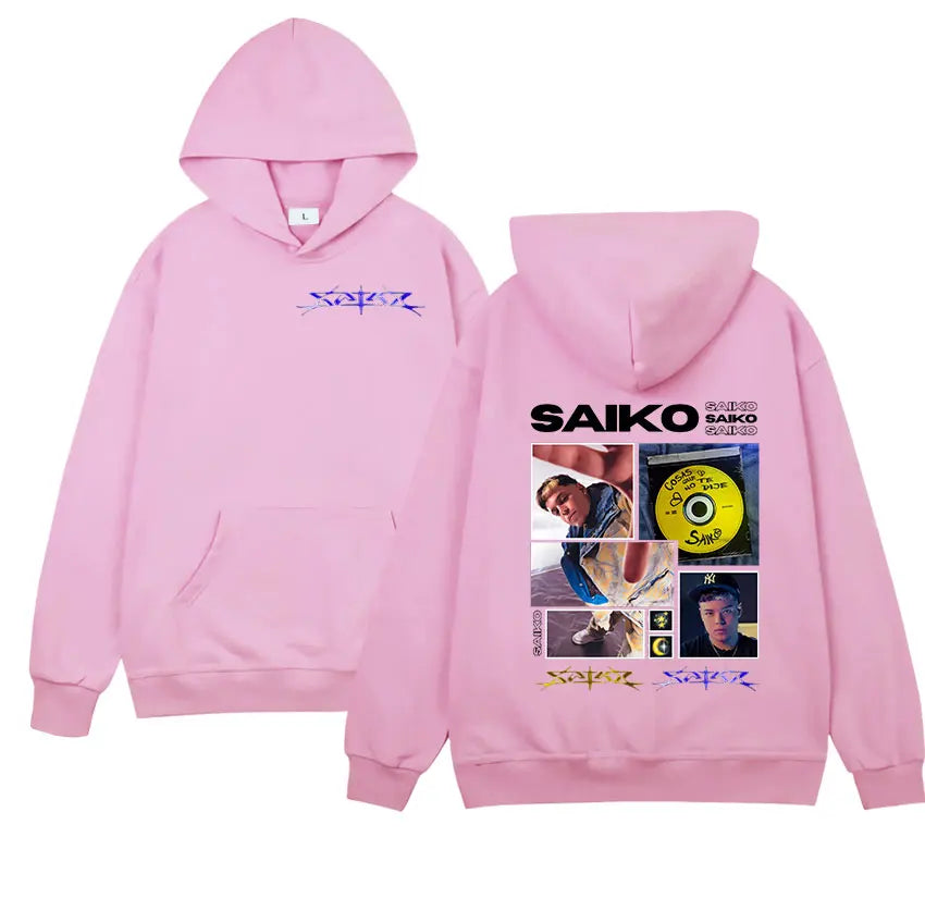 Rappeur SAIKO Tour 2025 nouveau sweat à capuche graphique hommes femmes Vintage surdimensionné sweat pulls Hip Hop gothique punk à capuche streetwear