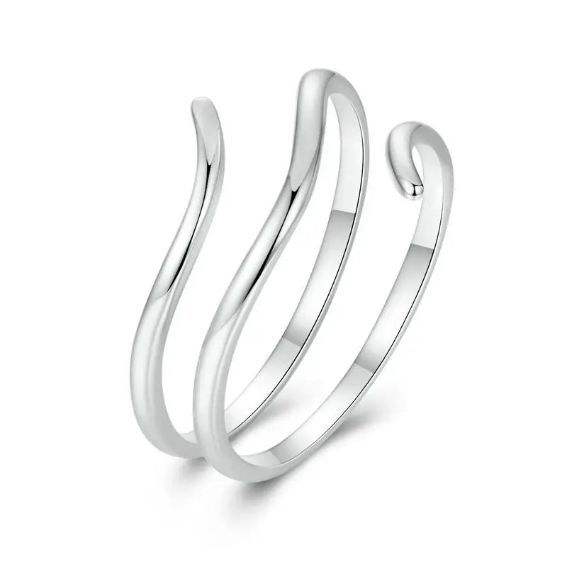 WOSTU-Bagues ajustables en argent regardé 925 pour femme, bijoux originaux empilables, taille ouverte