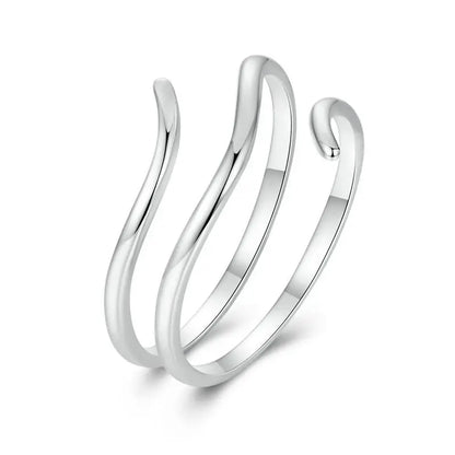 WOSTU-Bagues ajustables en argent regardé 925 pour femme, bijoux originaux empilables, taille ouverte