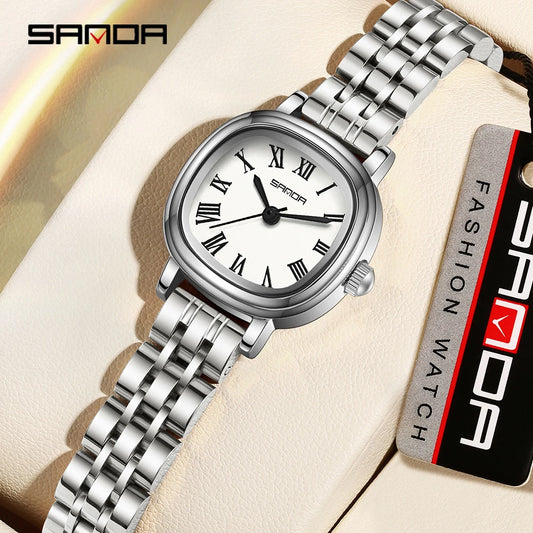 SANDA 1137 mode femmes Quartz élégant or Rose Simple romain bracelet en acier inoxydable