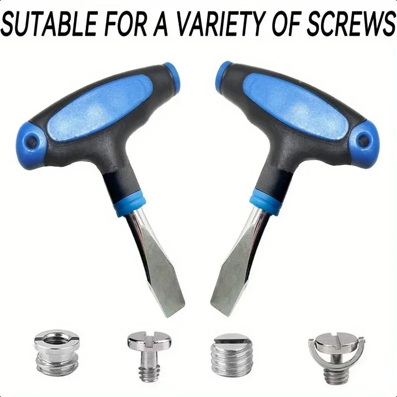 Tournevis compact à tête plate à poignée en T avec une lame de 10 mm.