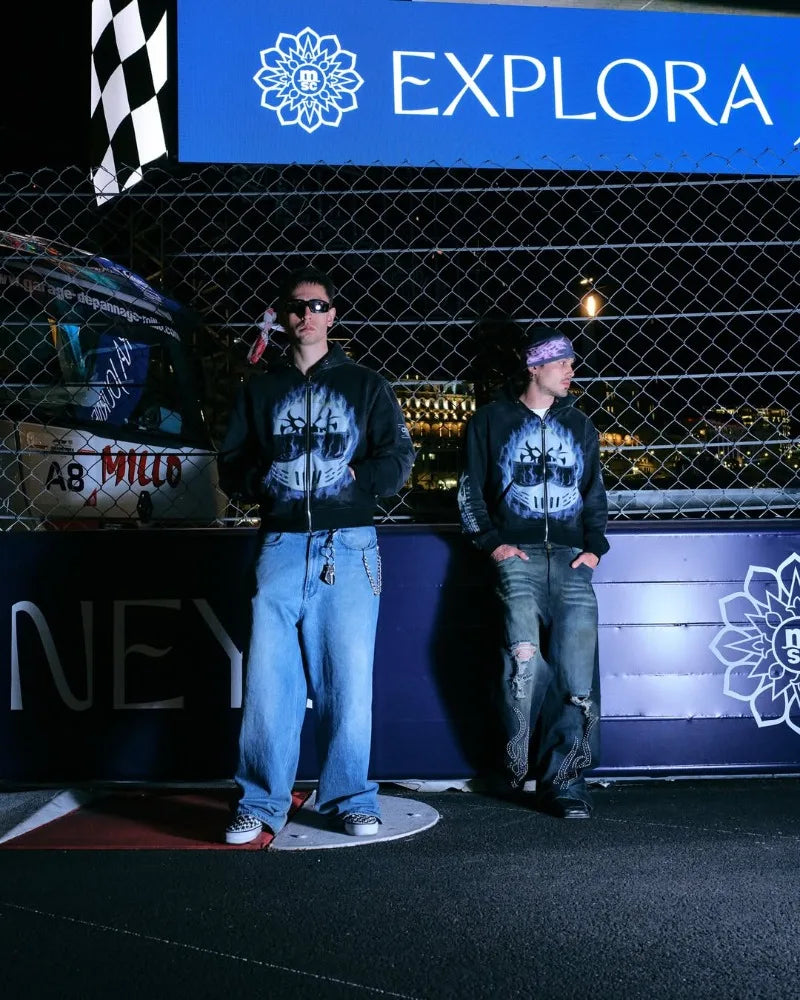 Hip hop mode rétro hommes Y2k fermeture éclair sweat à capuche Harajuku gothique nouvelle veste tendance américaine ample surdimensionné sweat