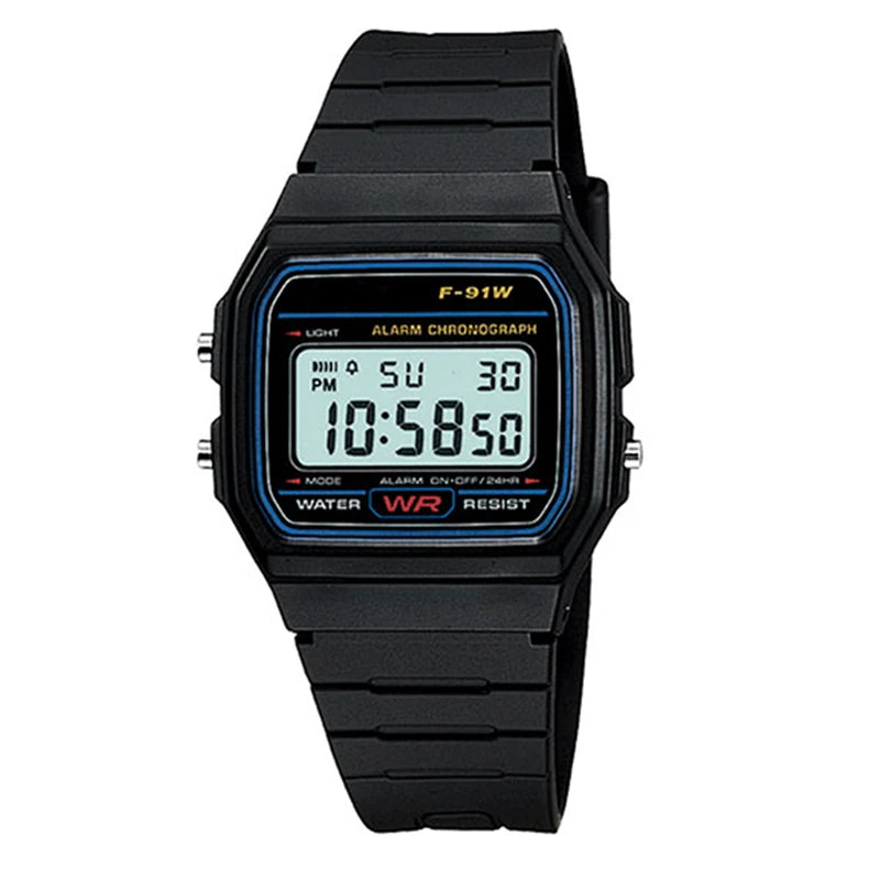 Montre numérique LED pour hommes, montre-bracelet Vintage en Silicone, horloge électronique