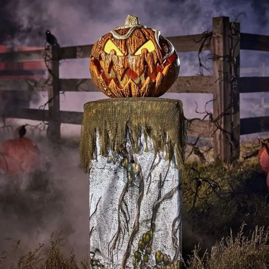 HALLOWEEN-Lanterne à Citrouille TING IC PUMPKIN, Éclairage Fantôme Clignotant, Décor de Parc et Jardin d'Halloween