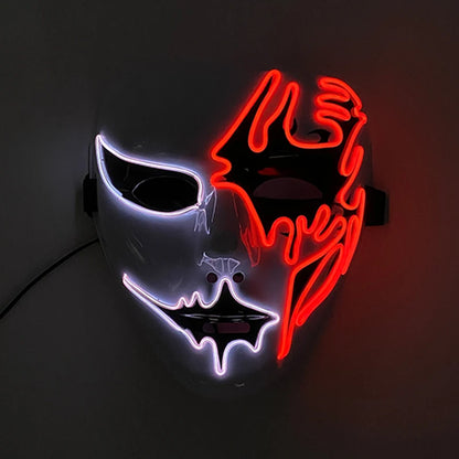 Halloween carnaval fête Costume décoration LED lumineuse masque Halloween masque LED masque éclairer masques de fête pour la fête lumineuse