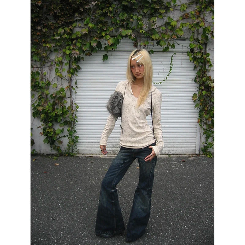 Jean fourreau taille haute pour femme, pantalon évasé en denim, vintage, slim, style streetwear rétro Y2K, surintendant ser, Harajuku, printemps 2025