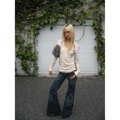 Jean fourreau taille haute pour femme, pantalon évasé en denim, vintage, slim, style streetwear rétro Y2K, surintendant ser, Harajuku, printemps 2025