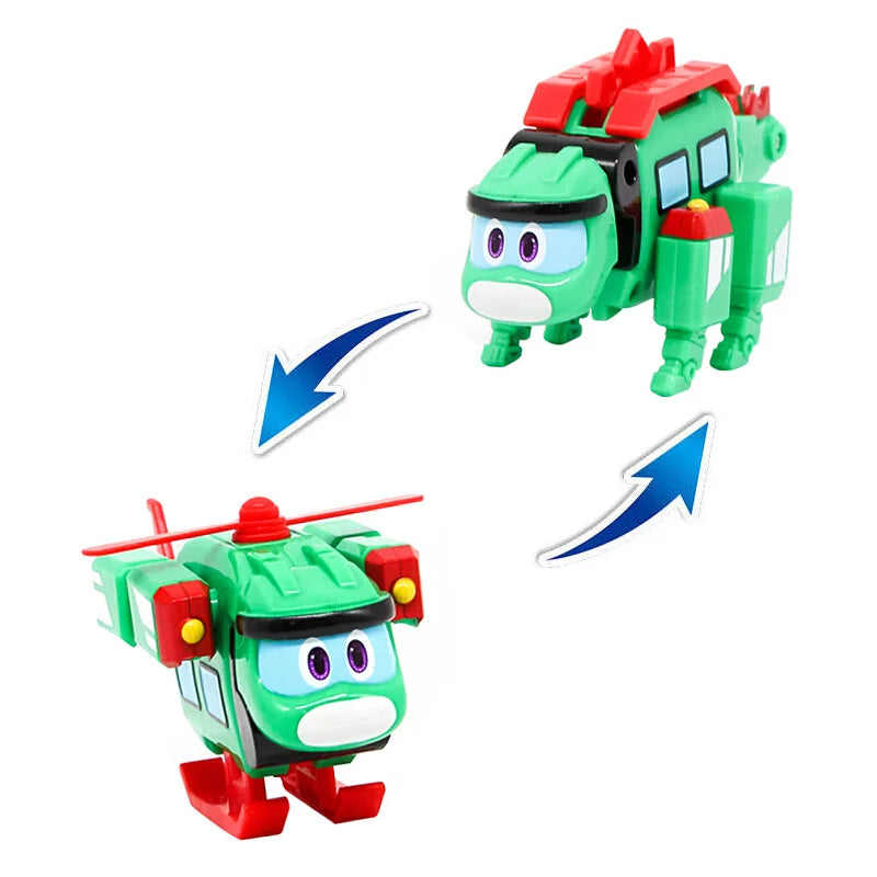 Min Gogo Dino ABS déformation voiture/avion figurines REX/PING/VIKI/TOMO Transformation dinosaure jouets pour enfants cadeau