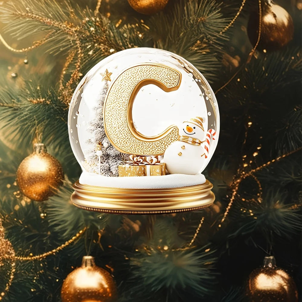 Décorations d'arbre de Noël lettre mixte, ornement de bureau, portrait de famille, décor de ferme, vacances, décoration de bureau, acrylique