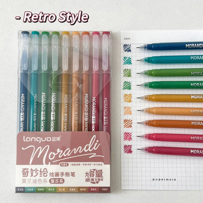 PHANTACI - 9 pièces/ensemble stylo à encre Gel 0.6mm