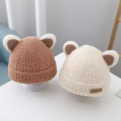Bonnets de protection des oreilles pour bébés garçons et filles, chapeaux pour tout-petits, bonnet chaud pour bébé, chapeaux en laine douce pour enfants, mignons, hiver