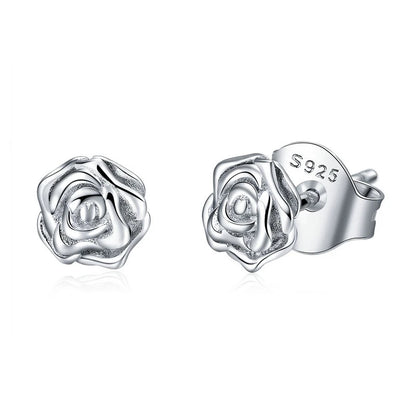 WOSTU boucles d'oreilles cœur fleur 100% argent Sterling 925 perle petites boucles d'oreilles pour femmes mariage fiançailles bijoux cadeaux