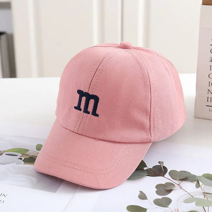 Casquette de baseball brodée lettre M pour enfants, chapeau de soleil pour bébé, casquettes à visière pour tout-petits, printemps, été, fille, garçon