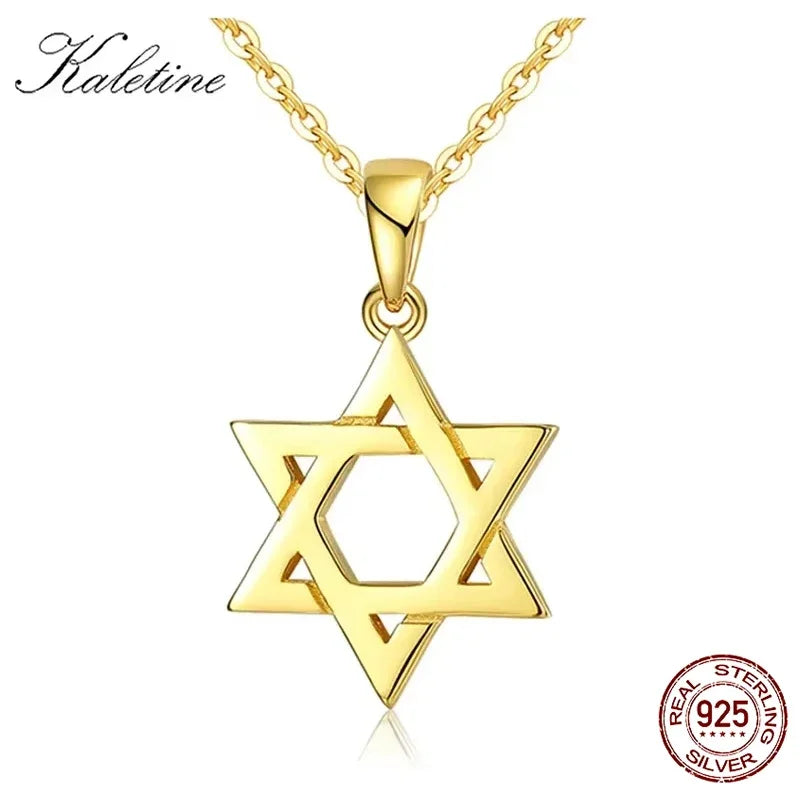Collier en argent Sterling 925 pour hommes et femmes, étoile de David juive Magen, israël, Judaica, bijoux hébraïques, pendentifs Hanukkah, couleur or